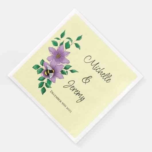 Hummellavender-Blume Gelb Serviette (Ecke)