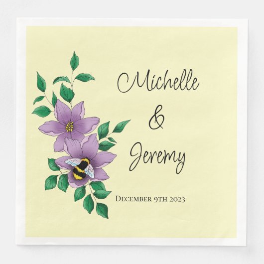 Hummellavender-Blume Gelb Serviette (Vorderseite)