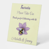 Hummellavender-Blume Gelb Sockelschild (Vorderseite)