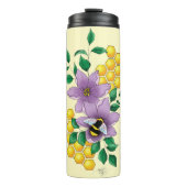 Hummellavender-Blume Gelb Thermosbecher (Vorderseite)