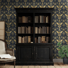 Hummelmotiv mit blauem Hintergrund Tapete