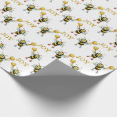 Hummelmuster auf Weiß Geschenkpapier (Ecke)