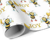 Hummelmuster auf Weiß Geschenkpapier (Rolleneckpunkt)