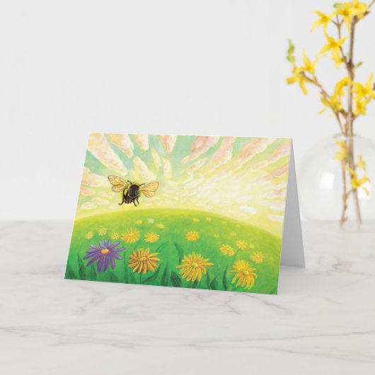 Hummeln am Horizont Karte (Gelbe Blume)