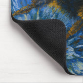 Hummeln auf blauem Fleck Mousepad (Ecke)