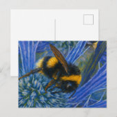 Hummeln auf blauem Fleck Postkarte (Vorne/Hinten)