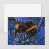 Hummeln auf blauem Fleck Postkarte (Vorne/Hinten)