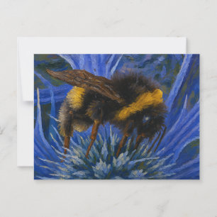 Hummeln auf blauem Fleck Postkarte