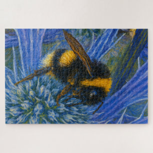 Hummeln auf blauem Fleck Puzzle