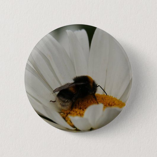 Hummeln auf Blume Abzeichen Button (Vorderseite)