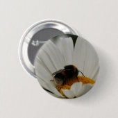 Hummeln auf Blume Abzeichen Button (Vorne & Hinten)