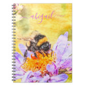 Hummeln auf Blume Individuelle Name Notizblock (Vorderseite)