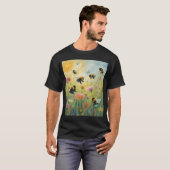 Hummeln auf Blumen T-Shirt (Vorne ganz)