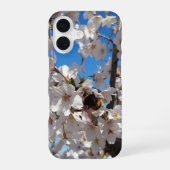 Hummeln auf der Blüte der Wildkirsche iPhone 16 Hülle (Rückseite)