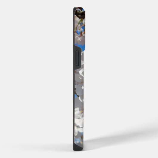 Hummeln auf der Blüte der Wildkirsche iPhone Hülle (Rechte Seite)