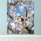 Hummeln auf der Blüte der Wildkirsche Leinwanddruck (Insitu (Holzboden))