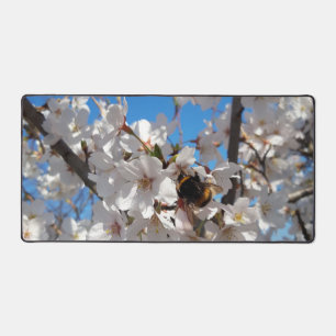 Hummeln auf der Blüte der Wildkirsche Schreibtischunterlage