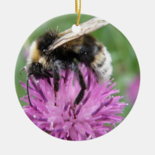 Hummeln auf einem Thistle Custom Birthday Keramik Ornament