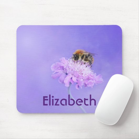 Hummeln auf einer rosa Blume Personalisiert Mousepad (Mit Mouse)