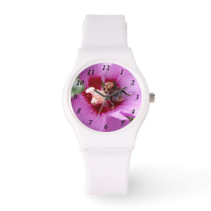 Hummeln auf Hibiskus Blume Armbanduhr