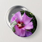 Hummeln auf Hibiskus Blume Button (Vorne & Hinten)