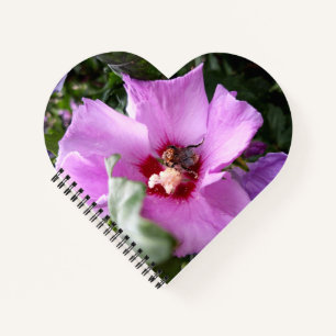 Hummeln auf Hibiskus Blume Notizblock