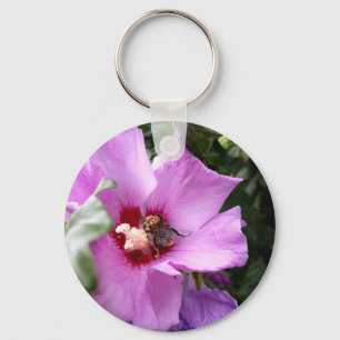 Hummeln auf Hibiskus Blume Schlüsselanhänger