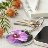 Hummeln auf Hibiskus Blume Schlüsselanhänger (Vorderseite rechts)