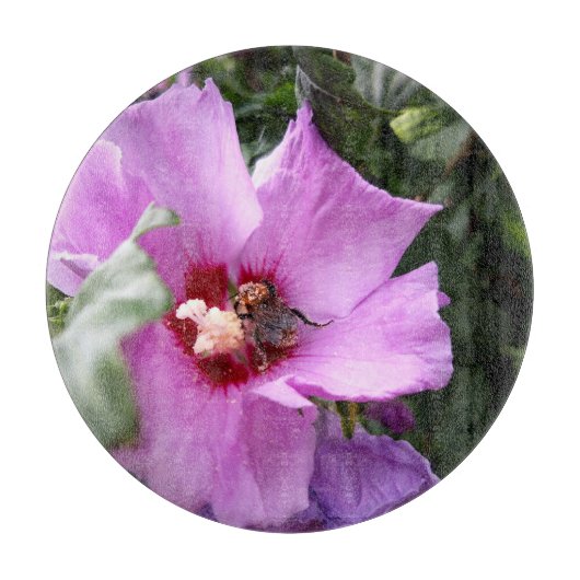 Hummeln auf Hibiskus Blume Schneidebrett (Vorderseite)
