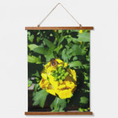 Hummeln auf Hibiskus Blume Wandteppich Mit Holzrahmen (Vorderseite 3)