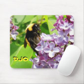 Hummeln auf Lilac blühen Ihre Initialen Mousepad (Mit Mouse)