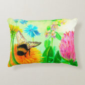 Hummeln auf Löwenzahn Dekokissen (Vorderseite)