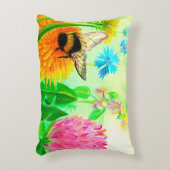 Hummeln auf Löwenzahn Dekokissen (Vorderseite(Vertikal))