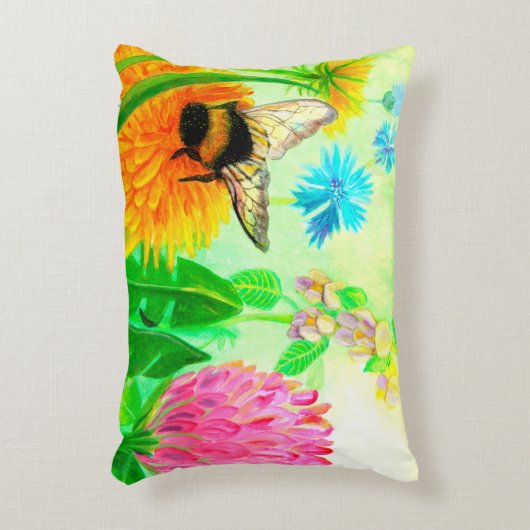 Hummeln auf Löwenzahn Dekokissen (Vorderseite(Vertikal))
