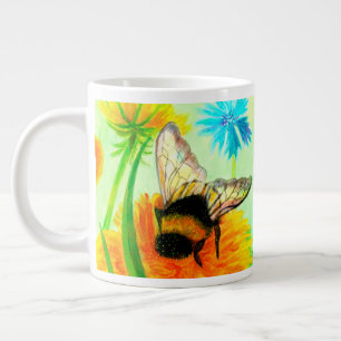 Hummeln auf Löwenzahn Jumbo-Tasse