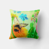 Hummeln auf Löwenzahn Kissen (Rückseite)