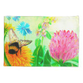 Hummeln auf Löwenzahn Kissenbezug (Rückseite)