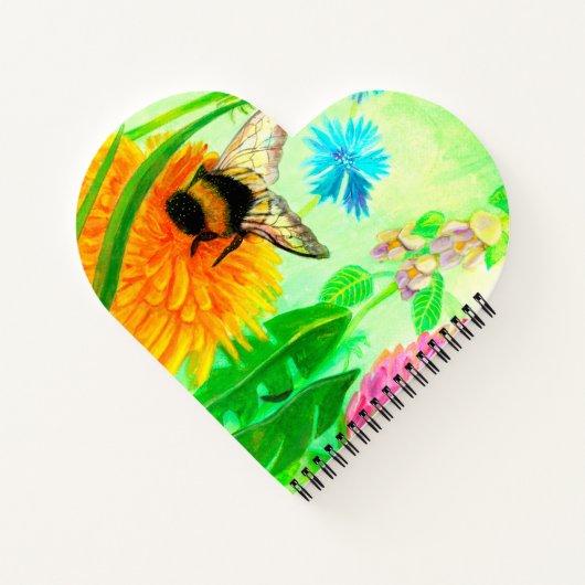 Hummeln auf Löwenzahn Notizblock (Rückseite)