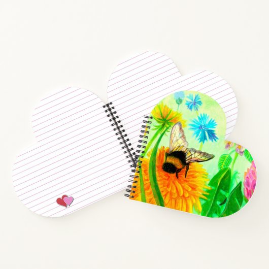 Hummeln auf Löwenzahn Notizblock (Innenseite)