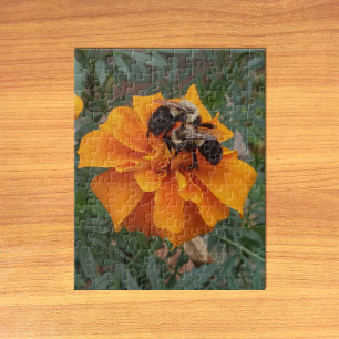 Hummeln auf Ringelblume Puzzle