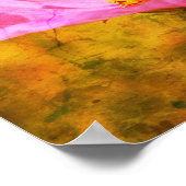 Hummeln auf rosa Kosmos Blume Abstrakt Poster (Ecke)