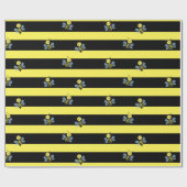 Hummeln auf schwarz-gelb gestreift geschenkpapier (Flach)