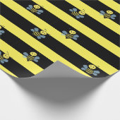 Hummeln auf schwarz-gelb gestreift geschenkpapier (Ecke)