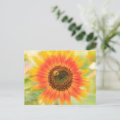Hummeln auf Sonnenblume, Gemeindegarten Postkarte (Stehend Vorderseite)