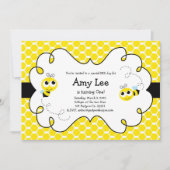 Hummeln Babee Geburtstaggelbe Einladung (Vorderseite)