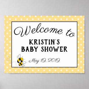 Hummeln Baby Dusche Willkommensschild Poster