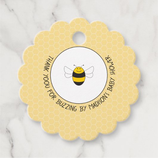 Hummeln-Babydusche Geschenkanhänger (Vorderseite)