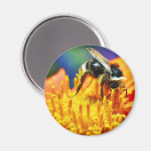 Hummeln-Blume Makro Magnet (Vorderseite/Rückseite)