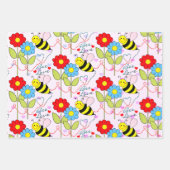 Hummeln-Blume Rosa Wrapping Paper Sheets Geschenkpapier Set (Vorderseite 3)