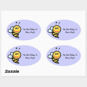 Hummeln-Buchzeichen Ovaler Aufkleber (Blatt)